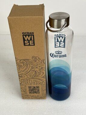 NIB Corona x Ocean Wise Glass Water Bottle Collectible Limited Edition Beer